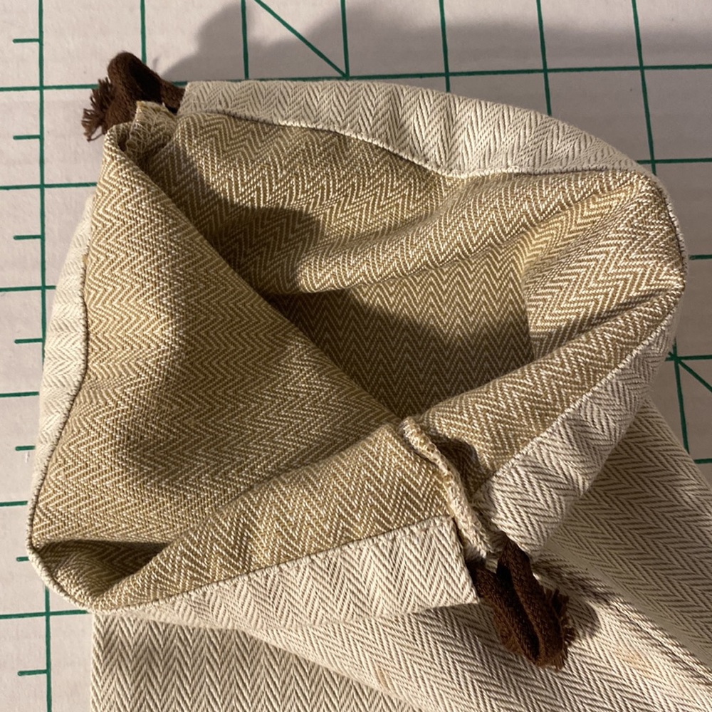 Authentic Hermes Herringbone Drawstring Dust Bag - image 5